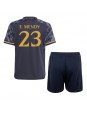 Otroški Nogometna dresi replika Real Madrid Ferland Mendy #23 Gostujoči 2023-24 Kratek rokav (+ hlače)